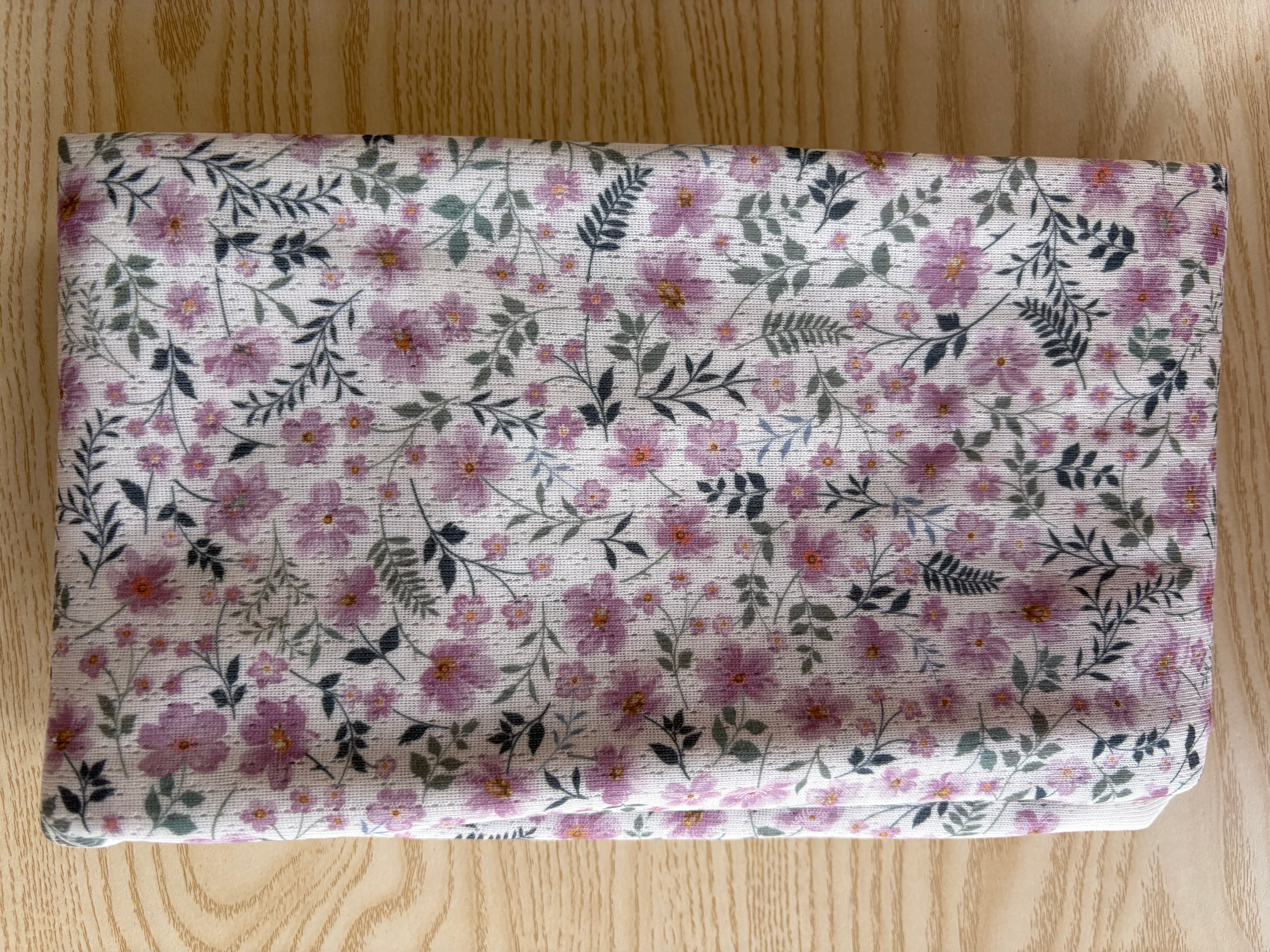 Jacquard Pointelle Knit Fabric By the Yard - Floral Print Polyester Knit - Lightweight, Anti-pill, Eco-Friendly Apparel Fabric - 60" Wide